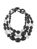 Monies Multi Strand Bead Necklace - Black