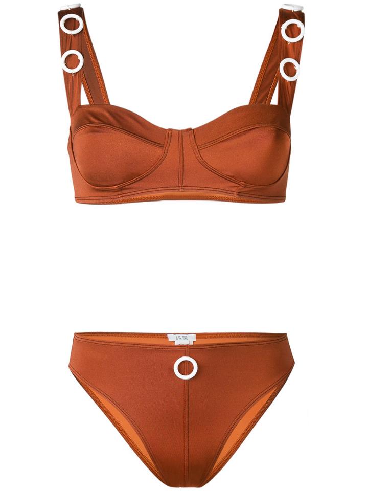 Ack - Embellished Bikini - Women - Polyamide/spandex/elastane - S, Brown, Polyamide/spandex/elastane