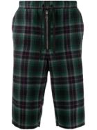 Duo Checked Midi Shorts - Green