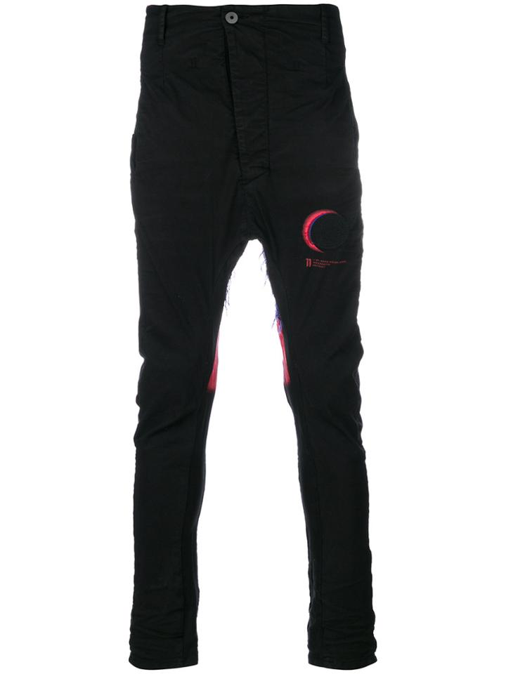 11 By Boris Bidjan Saberi Drop Crotch Asymmetric Trousers - Black