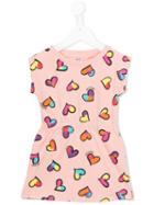 Moschino Kids - Heart Print Dress - Kids - Cotton/spandex/elastane - 2 Yrs, Pink/purple