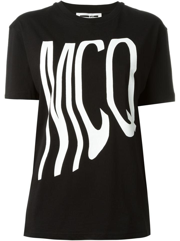 Mcq Alexander Mcqueen Mcq Photocopy Logo Print T-shirt, Women's, Size: Small, Black, Cotton
