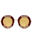Gucci Eyewear Round Acetate Sunglasses - Red