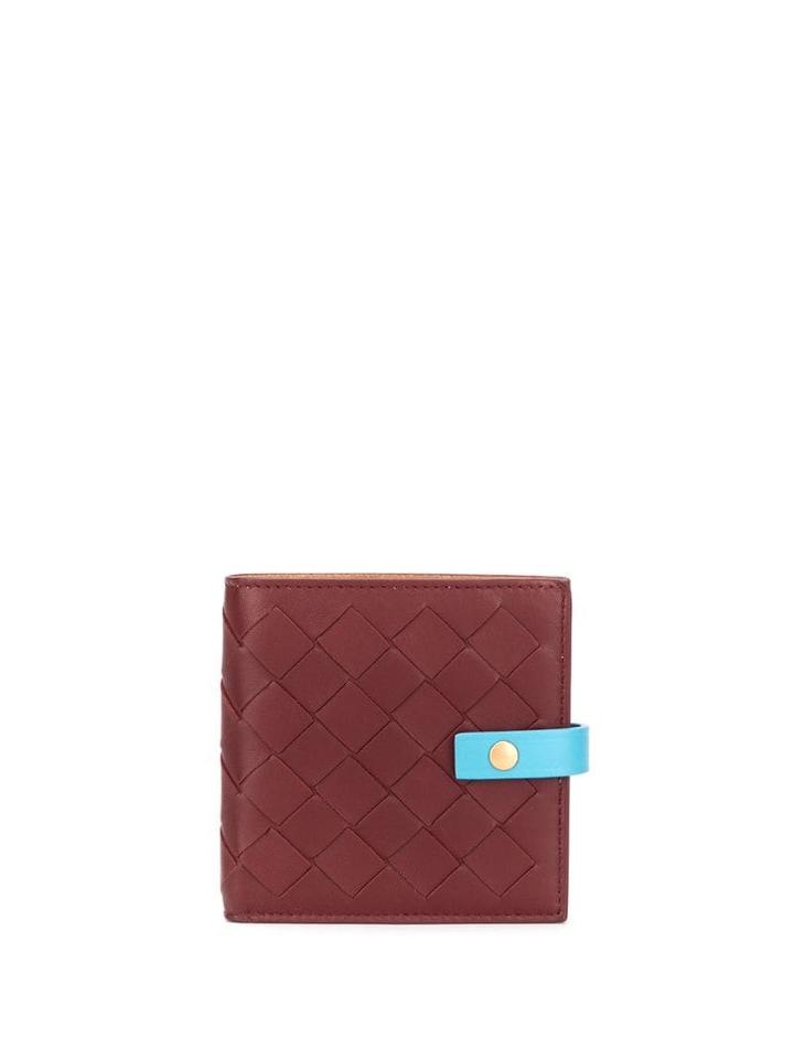 Bottega Veneta Intrecciato Foldover Wallet - Red