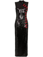 De La Vali Jean Sequin Embellished Maxi Dress - Black