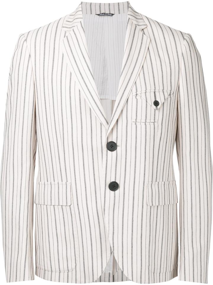 Andrea Pompilio Striped Blazer - Nude & Neutrals