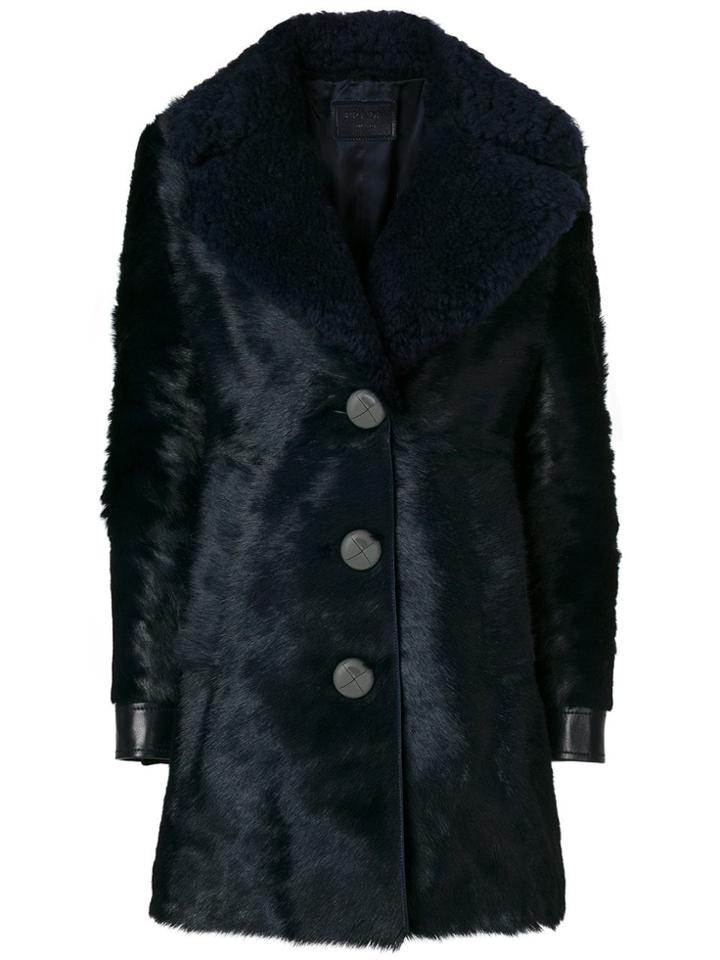 Prada Oversized Lapels Single Breasted Coat - Blue
