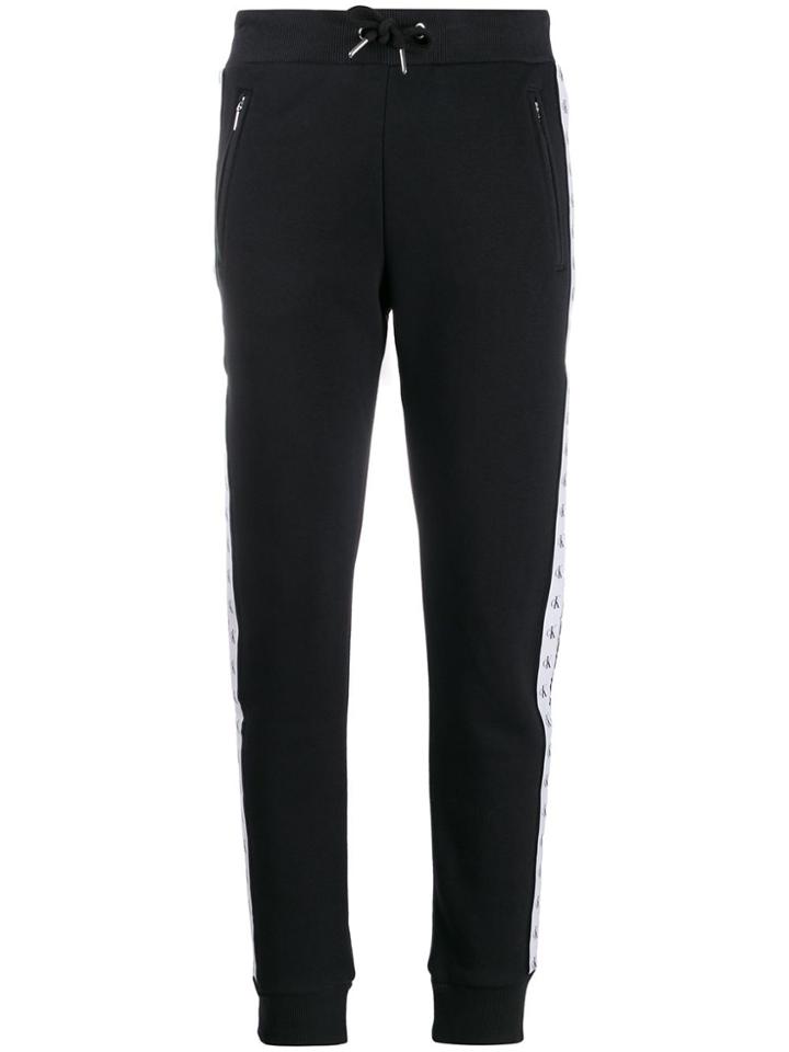 Calvin Klein Jeans Logo Strap Appliqués Jogging Trousers - Black