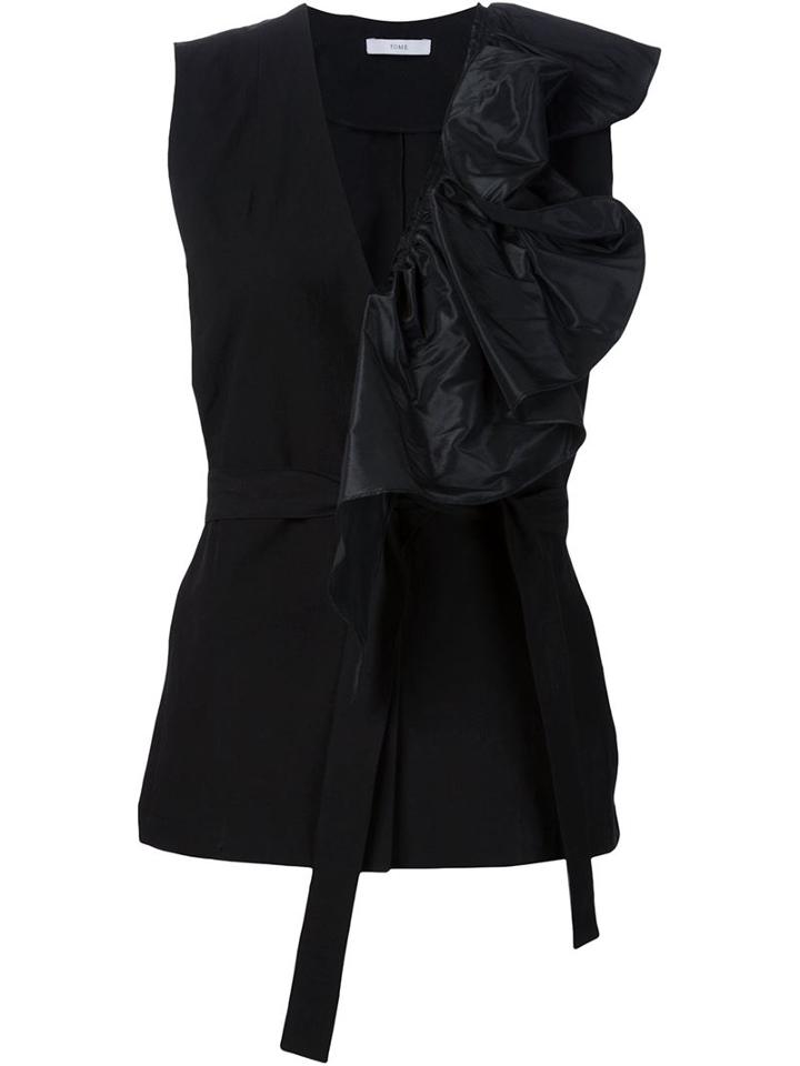 Tome Deep V-neck Ruffle Detail Top