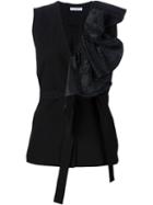 Tome Deep V-neck Ruffle Detail Top