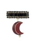 Blazé Milano Enamelled Moon Brooch - Red