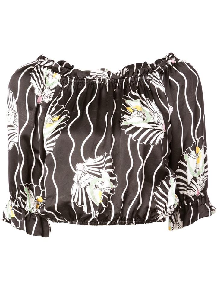 Jill Stuart Venus Print Cropped Top - Black