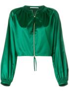 Rosetta Getty Cropped Bell Sleeve Bomber Jacket - Green