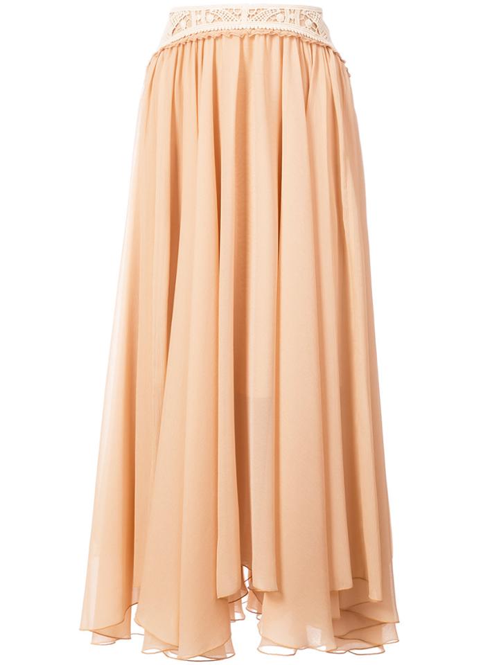 Chloé Long Fluted Skirt - Nude & Neutrals