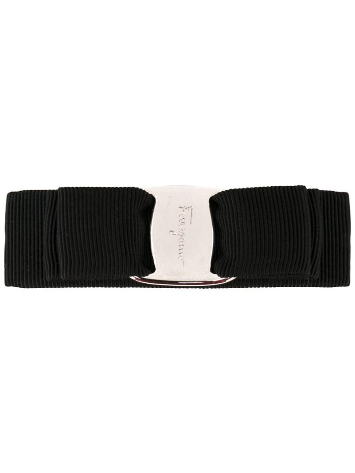 Salvatore Ferragamo - Vara Bow Hair Clip - Women - Cotton - One Size, Black, Cotton
