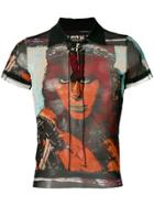 Jean Paul Gaultier Vintage Face-print Top - Black