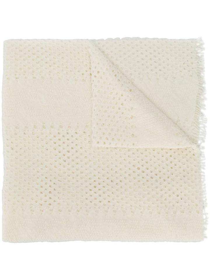 Zucca Open Knit Scarf - White