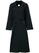 Chanel Vintage Cc Logo Button Long Coat, Women's, Size: 38, Black