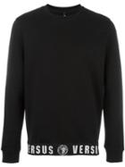 Versus Printed Sheath Sweatshirt, Men's, Size: Large, Black, Cotton/polyester/nylon/spandex/elastane
