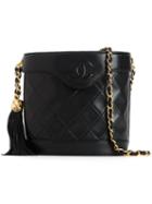 Chanel Vintage Fringe Bucket Chain Bag, Women's, Black