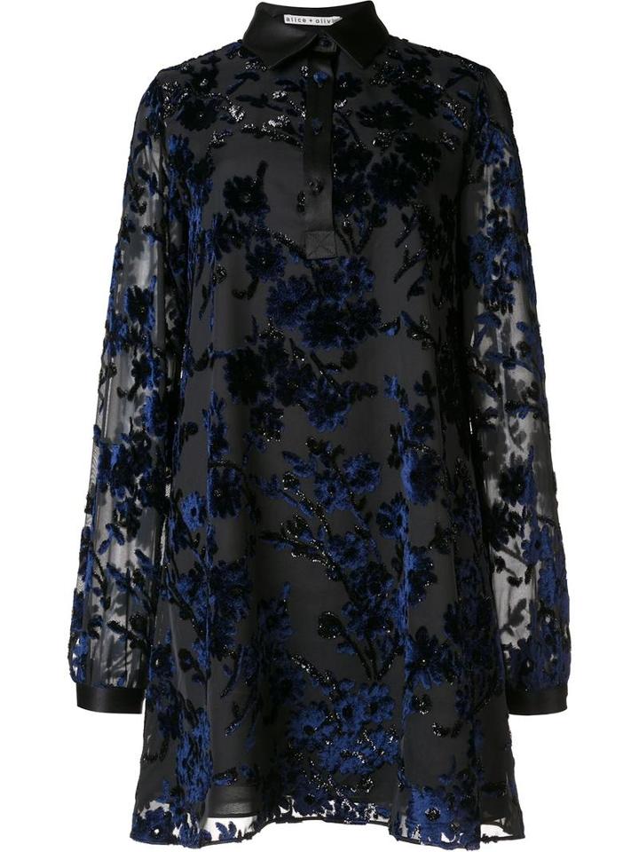 Alice+olivia 'fatima' Dress, Women's, Size: 2, Blue, Polyester/viscose