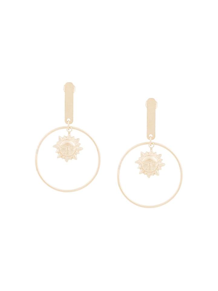Petite Grand Circle Sun Earrings - Metallic