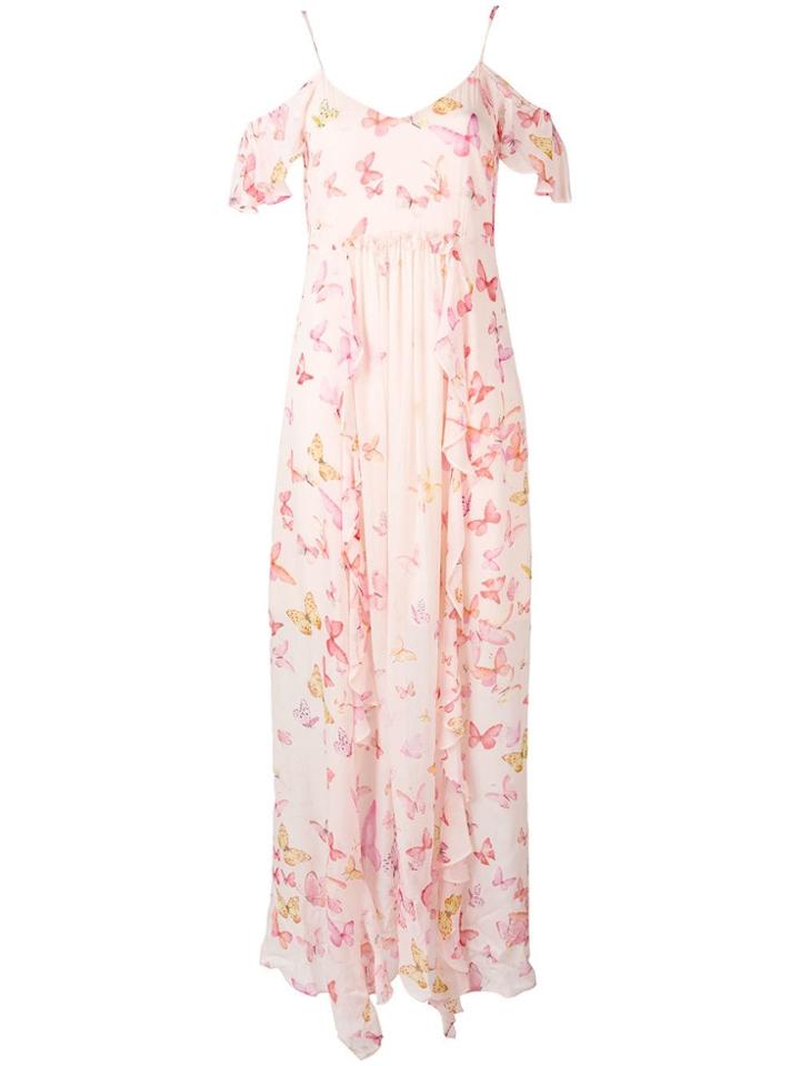 Twin-set Butterfly Print Maxi Dress - Pink