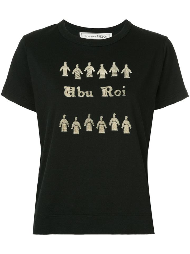 Tu Es Mon Trésor Front Printed T-shirt - Black