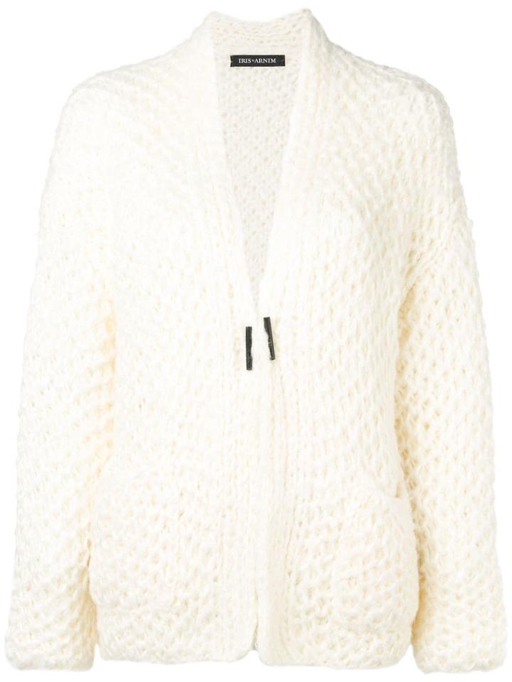 Iris Von Arnim Knitted Cardigan - White