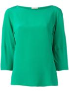 Etro Plain Blouse, Women's, Size: 48, Green, Silk