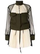 Sacai Pleated Bustier Blouse - Neutrals
