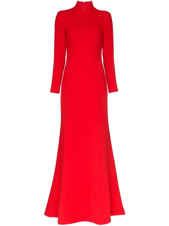 Rebecca De Ravenel High-neck Gown - Orange