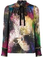 Roberto Cavalli 'firework' Print Longsleeved Blouse