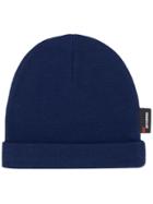 Affix Ribbed Knit Beanie Hat - Blue