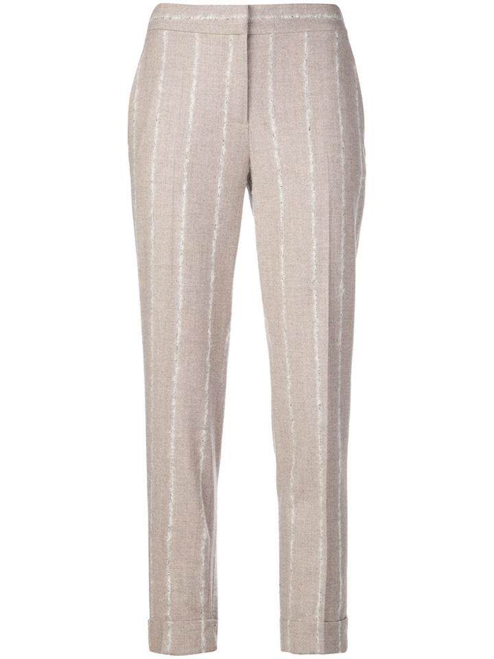 Lorena Antoniazzi Striped Tapered Trousers - Neutrals