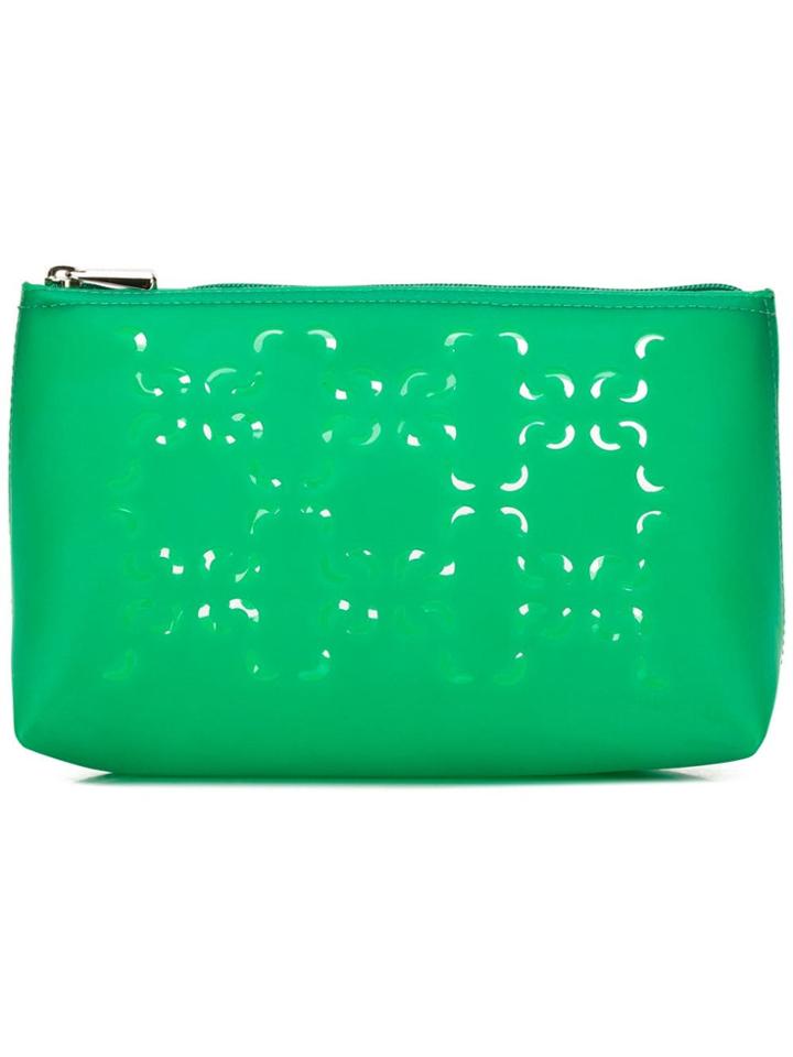 Coccinelle Laser-cut Pouch - Green