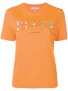 Emilio Pucci Orange Rivera Print Logo T-shirt