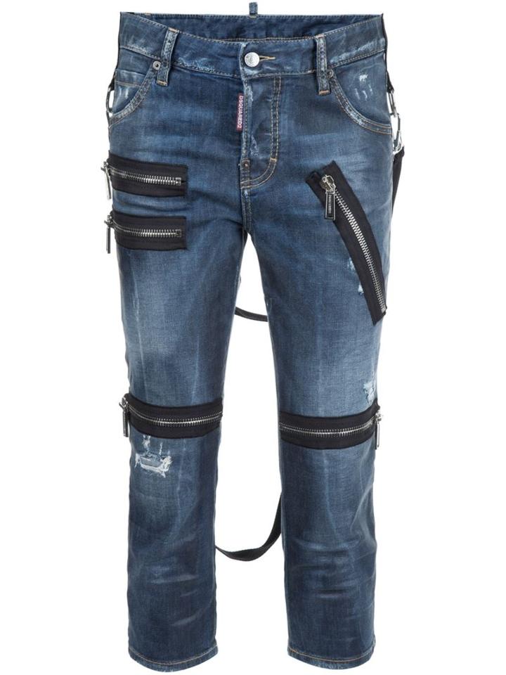 Dsquared2 'cool Girl' Cropped Jeans, Size: 42, Blue, Polyamide/cotton/viscose