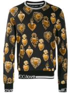 Dolce & Gabbana Sacred Heart Print Sweatshirt - Black