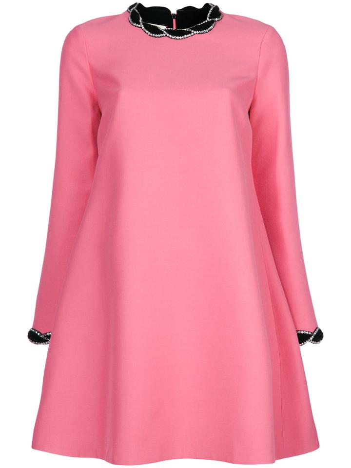 Gucci Velvet Trim Dress - Pink & Purple