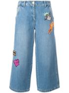 Kenzo Badge Appliqué Boyfriend Jeans, Women's, Size: 40, Blue, Cotton
