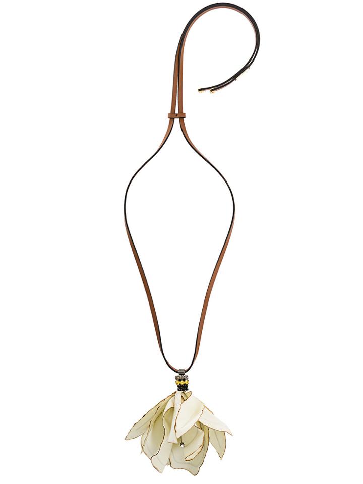 Marni Large Floral Necklace - Brown