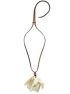 Marni Large Floral Necklace - Brown