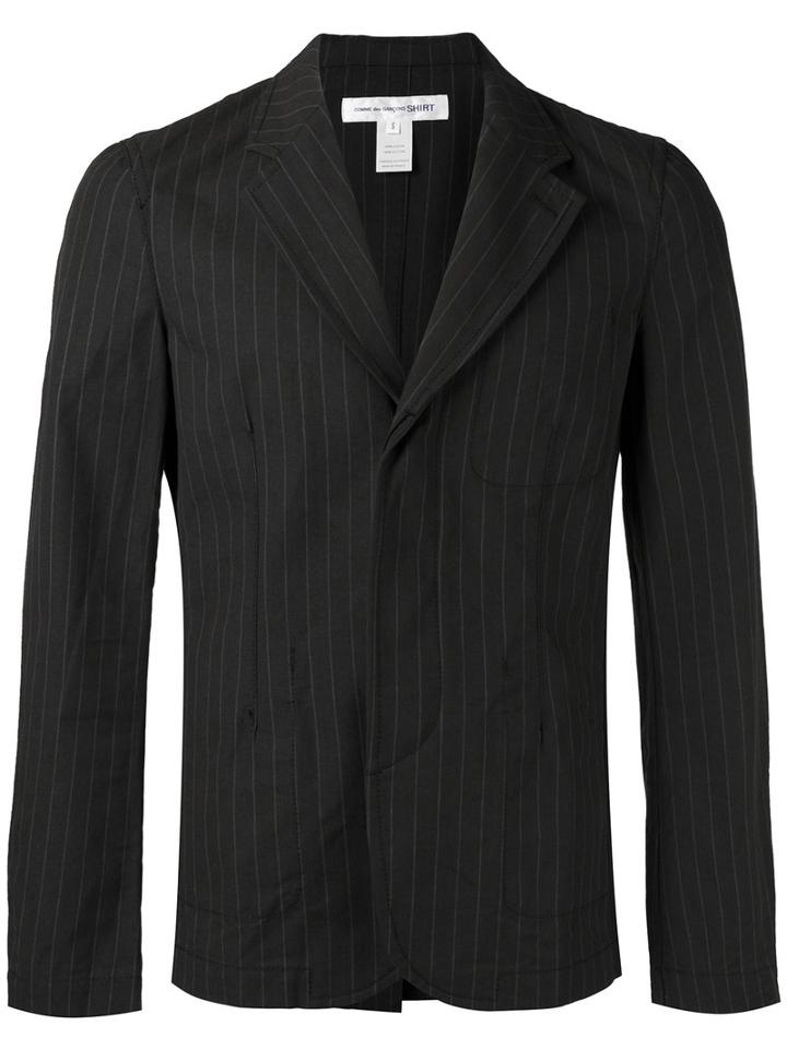Comme Des Garçons Shirt - Pinstriped Blazer - Men - Cotton - M, Black, Cotton