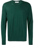 Pringle Of Scotland Embroidered Logo Knit Sweater - Green