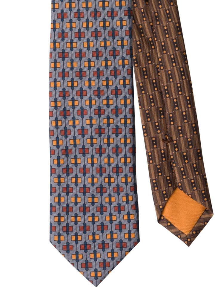 Prada Geometric Print Tie - Brown