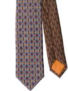 Prada Geometric Print Tie - Brown