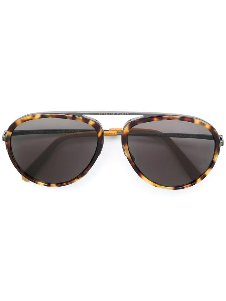 Philipp Plein Tortoiseshell-effect Aviator Sunglasses - Black