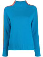 Chinti & Parker Contrasting Stripes Detail Jumper - Blue