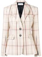 Carven Checked Fitted Balzer - Neutrals